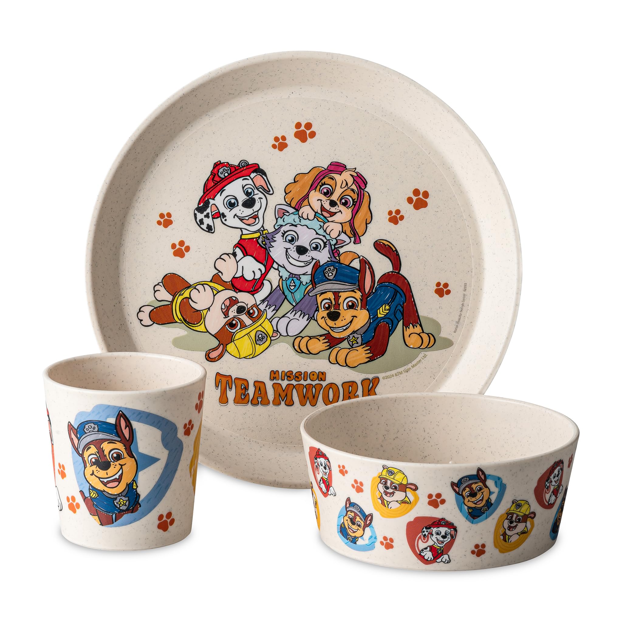 Koziol Stoviglie per bambini Paw Patrol Grow, 3 pezzi, sabbia