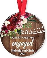 Vista 10 de Adorno personalizado para casados, adornos de Navidad, adorno de compromiso, adorno de boda, regalos de boda, regalos de boda, regalos