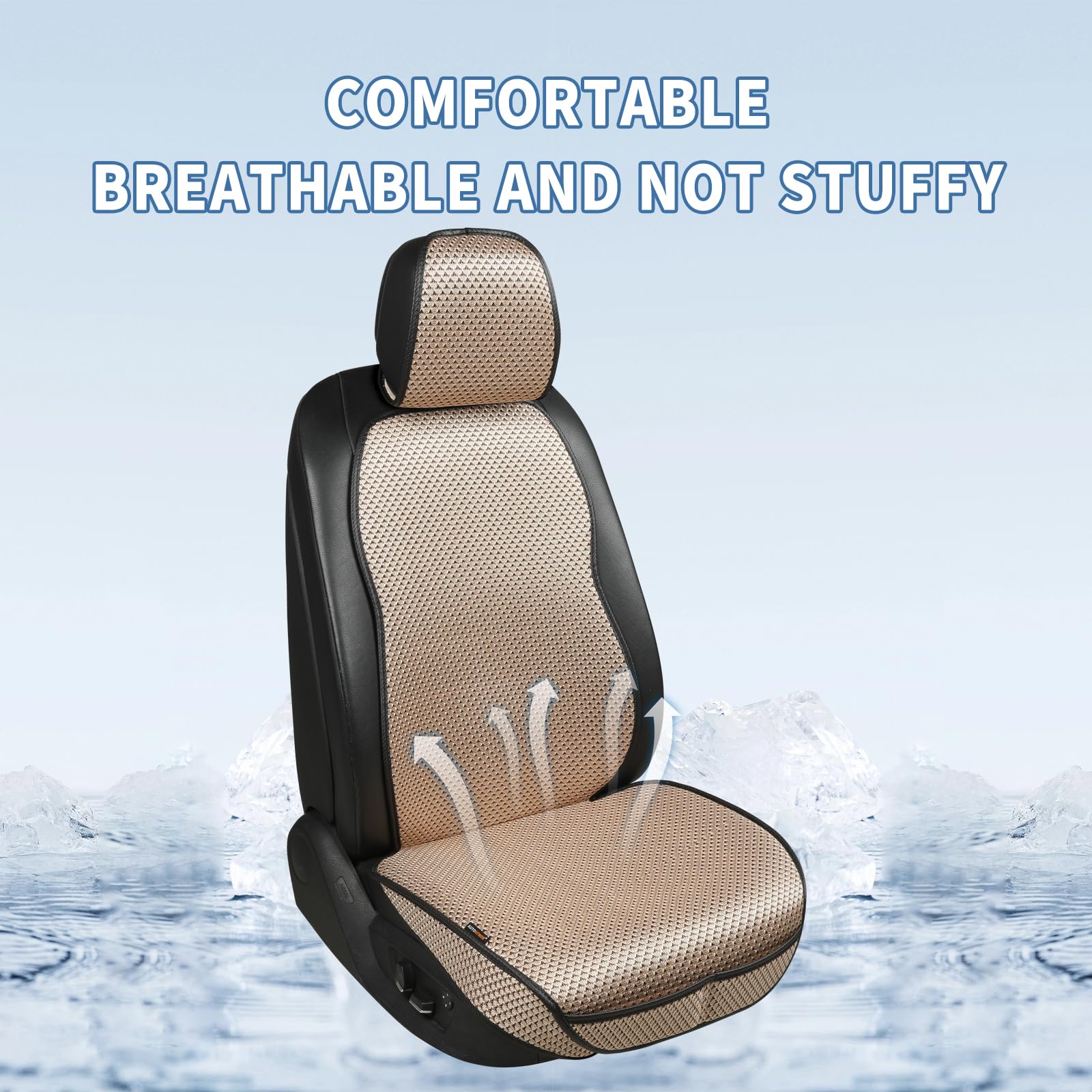 Auto Newer Car Seat Cover Breathable Front Car Seat Cushion Comfortable Car Seat Protector Anti-Slip and Full Wrap — view 3