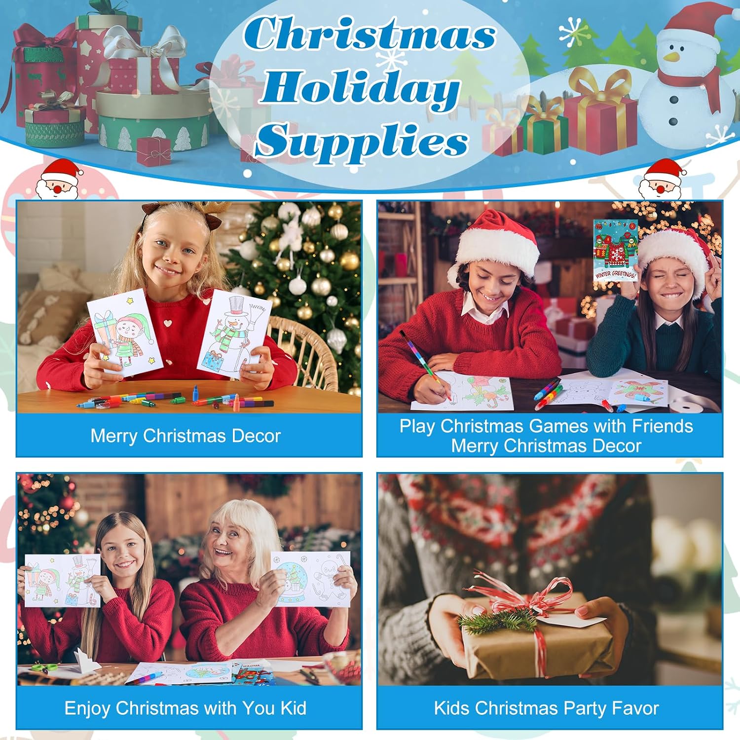 Pasimy 36 Pcs Christmas Coloring Book with Crayons Kids Xmas Drawing Books image 5