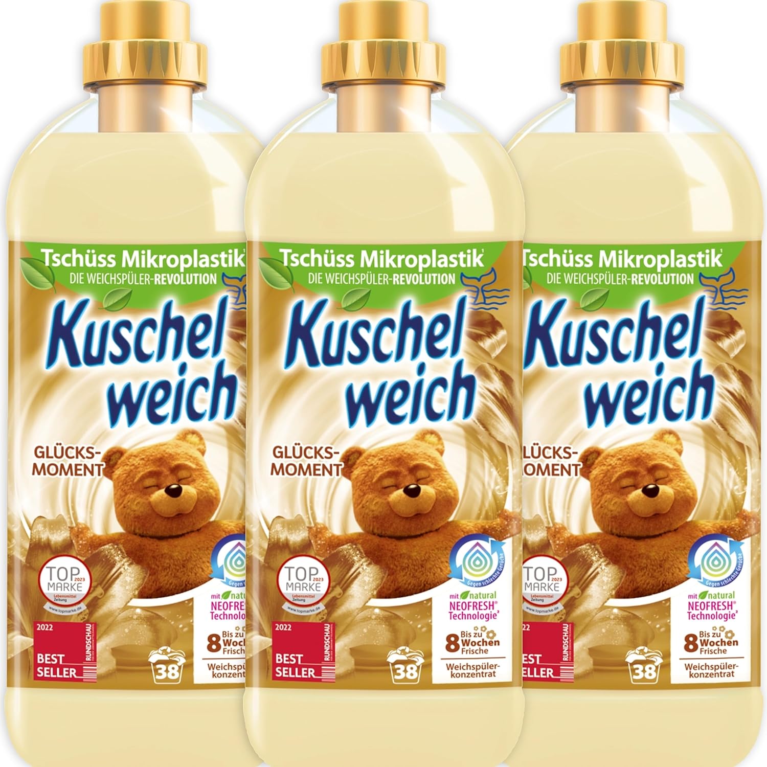 Fabric Softener Moment of Happiness - 3x1L (101.44 oz) - 114 Wash Loads - Made in Germany