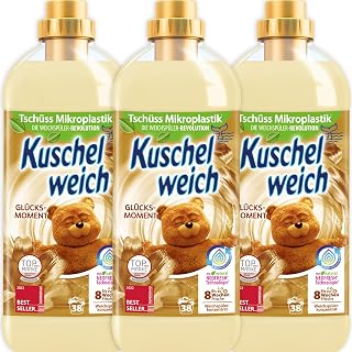 Kuschelweich Fabric Softener Moment of Happiness - 3x1L (101.44 oz) - 114 Wash Loads - Made in Germany