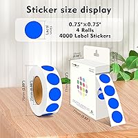 Vista 178 de PARLAIM 6 Rolls 6000PCS 3/4" Round Circle Color-Code Dot Stickers, 6 Color Style Colorful Coding Label Sticker for Home Office Classroom