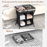 Vista 8 de aboxoo 2 Pack Luggage Rack with storage, Guest Room Folding Suitcase Stands, Holds up to 120 lb, Space Saving Suitcase Holders for guest room