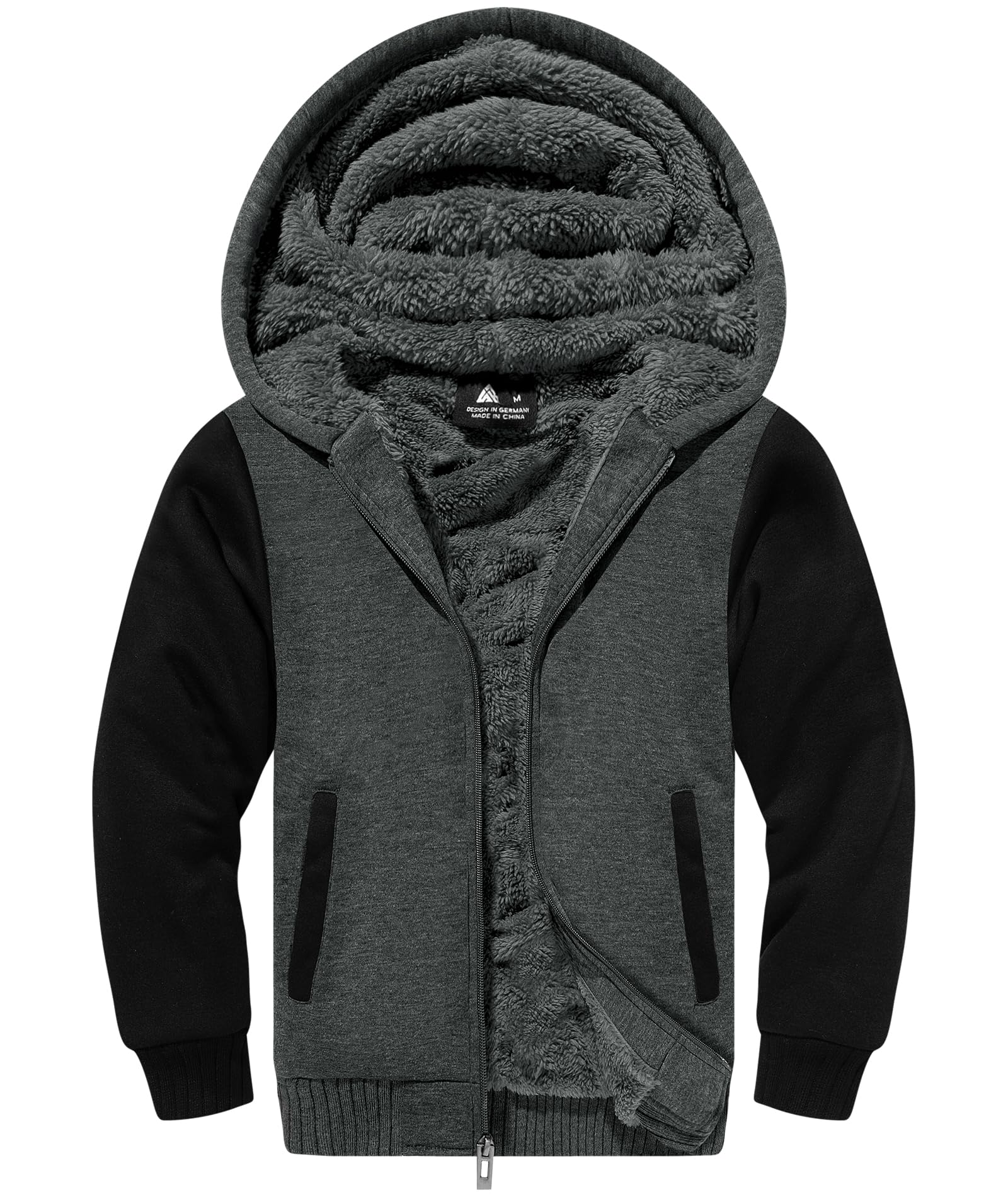 SwissWell Sudadera Niños con Capucha Chaqueta Niños Cálida Forro Polar Sudaderas Otoño Invierno con Cremallera Ourdoor Hoodie