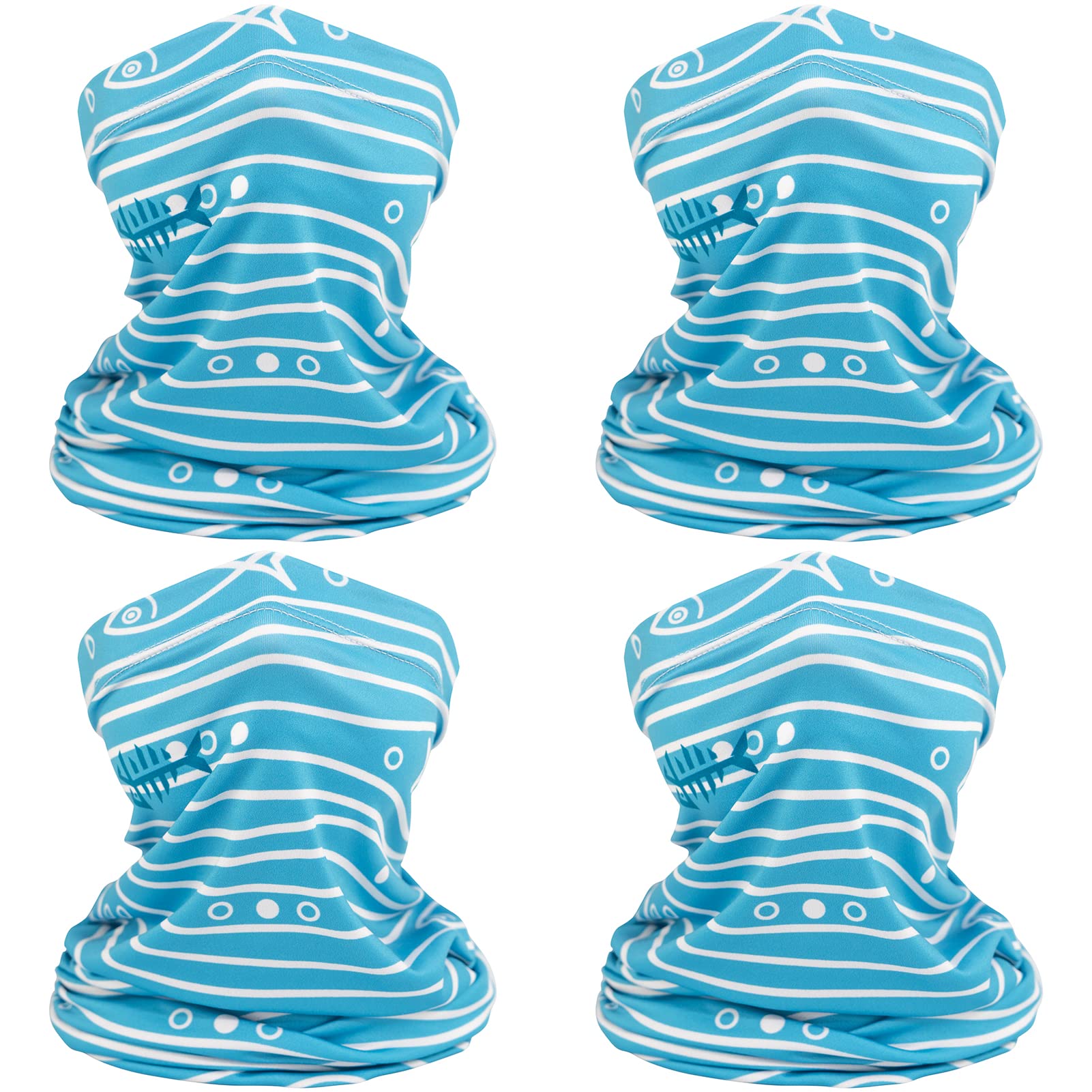 BASSDASH Kids’ UPF 50+ Neck Gaiter, Pack of 4