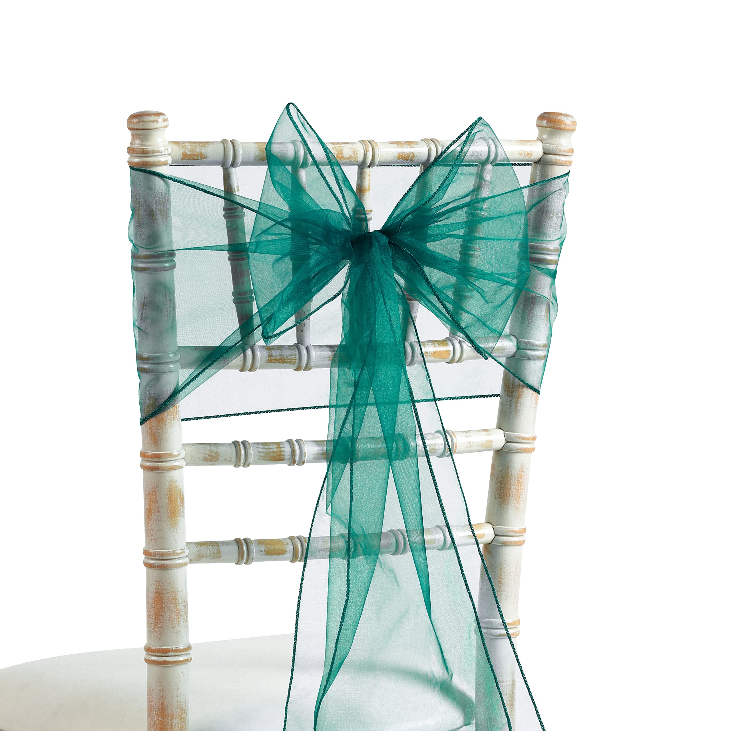 20x275cm Organza Sash Wider Sash Fuller Bows Chair Cover Bows Sash for Wedding Party Birthday Decoration (25, Hunter Green)