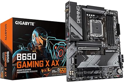 GIGABYTE B650 Gaming X AX (AM5/ LGA 1718/ AMD/ B650/ ATX/ 5-Year Warranty/ DDR5/ PCIe 4.0 M.2/ PCIe 4.0/ USB 3.2 Gen2x2 Type-C/AMD Wi-Fi 6E/ Realtek 2.5GbE LAN/Motherboard)