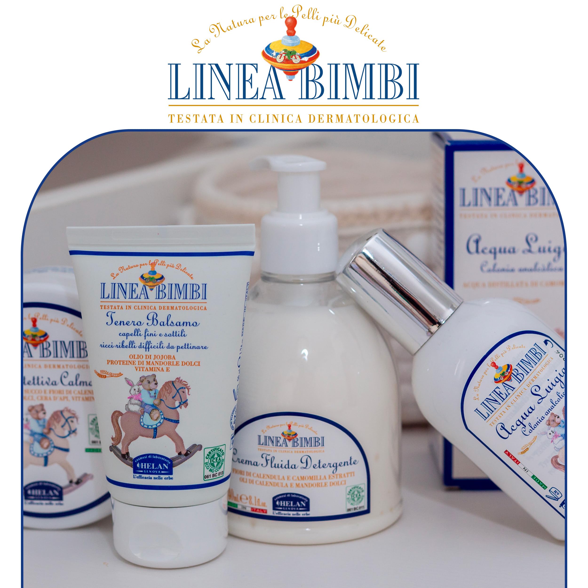 Helan Linea Bimbi Crema Corpo Idratante Neonato Bambino Detergente Camomilla Olio di Mandorle Dolci Calendula 240ml