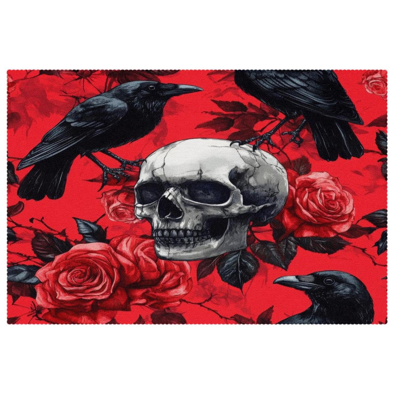 Set de table motif crâne pour décoration repas et dîner à thème
