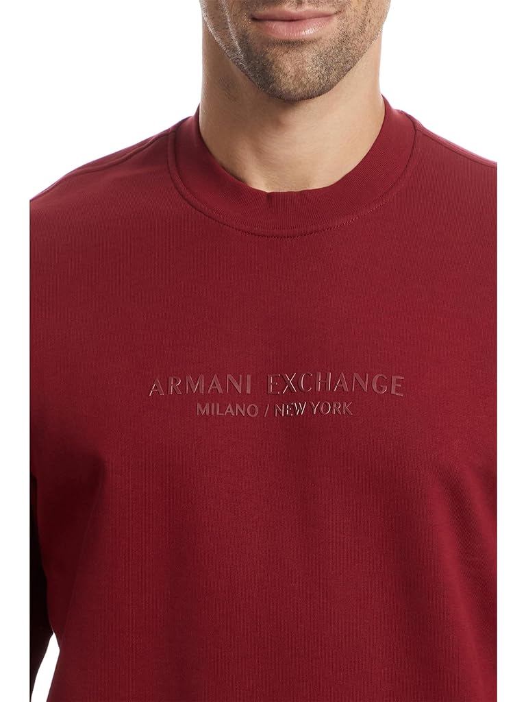 Pink Armani Exchange Milano/New York Logo Pullover Sweatshirt