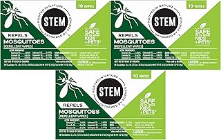 Stem Repels Mosquitoes: Mosquito Repellent Wipes with Botanical Extracts, 30 Count
