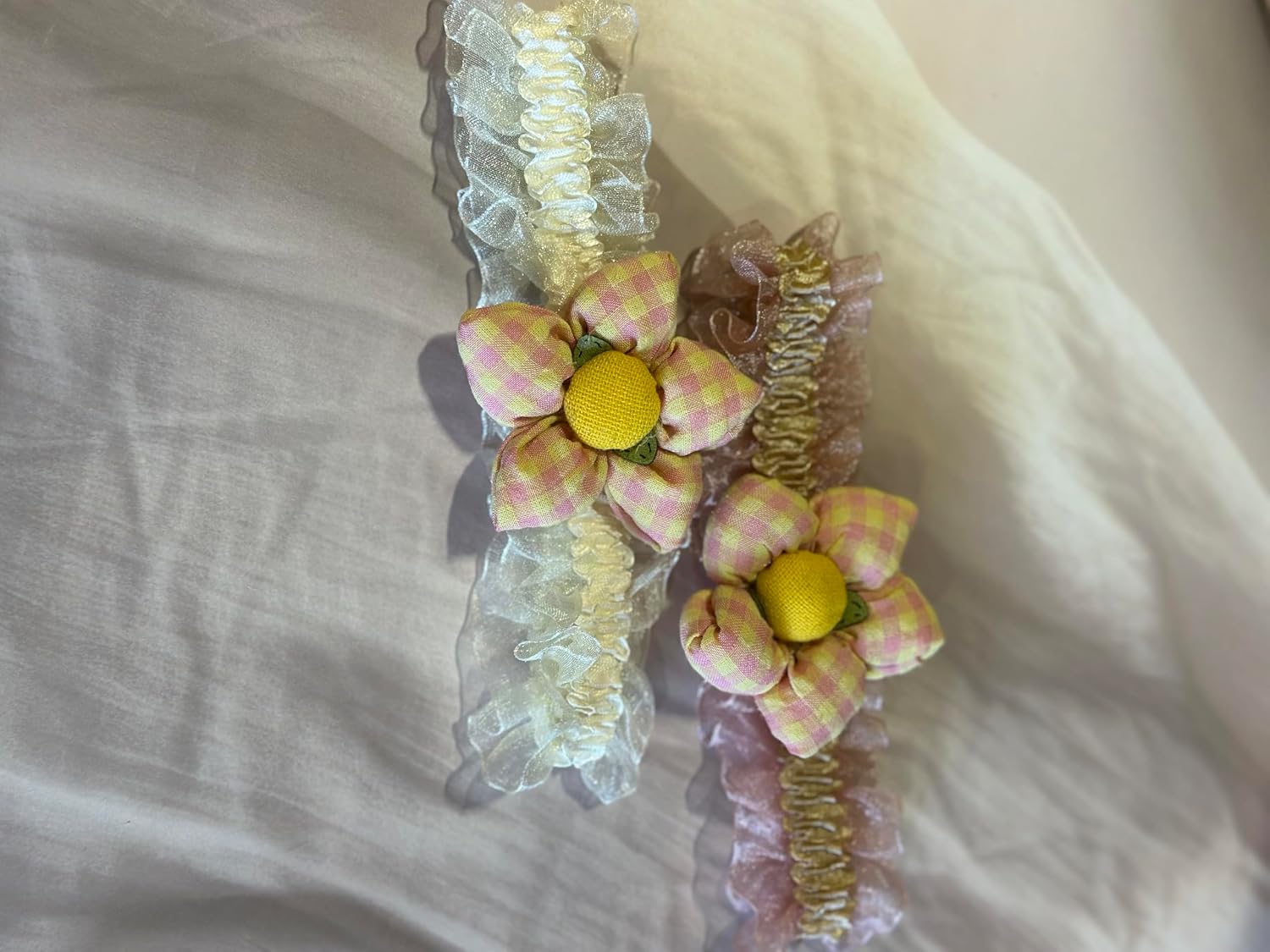 Baby Flower Headband with Gingham Detail, Soft Organza Elastic Hair Band for Infants & Toddlers, Perfect for Playdates, Bi... - Review, Price and Buying Guide
