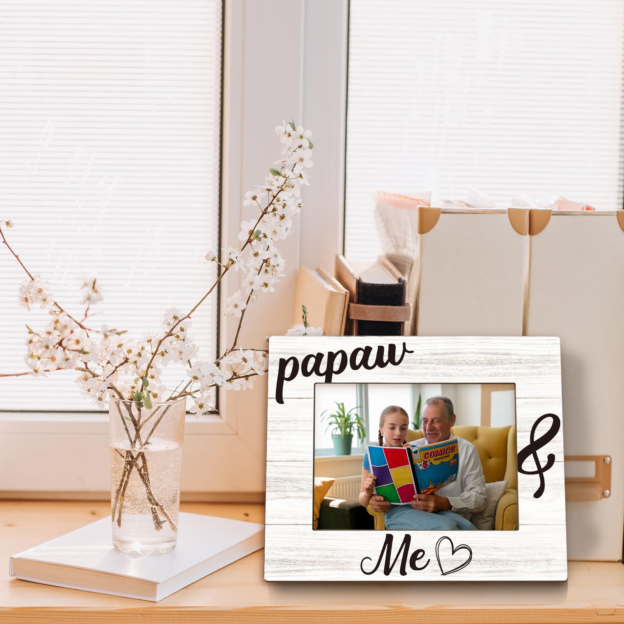 Papaw Gifts Picture Frame 5x7, Papaws Grandpa Photo Frame, Christmas Birthday Gifts for Papaws Grandpa from Grandkids, Papaw and Me Wooden Picture Photo Frames for Desk Home Room Decor