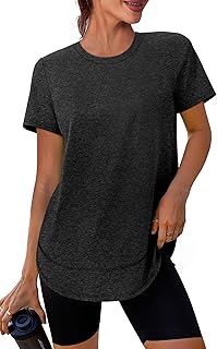 Camisetas de entrenamiento de manga corta para mujer con protección solar UPF 50+ de secado rápido, trajes para senderismo, correr, tallas S-3XL