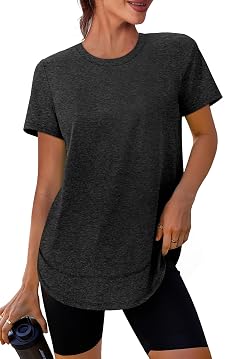 XIEERDUO Womens Workout Tops Short Sleeve Shirts with Sun Protection UPF 50 Quick Dry Outfits for Hiking Running