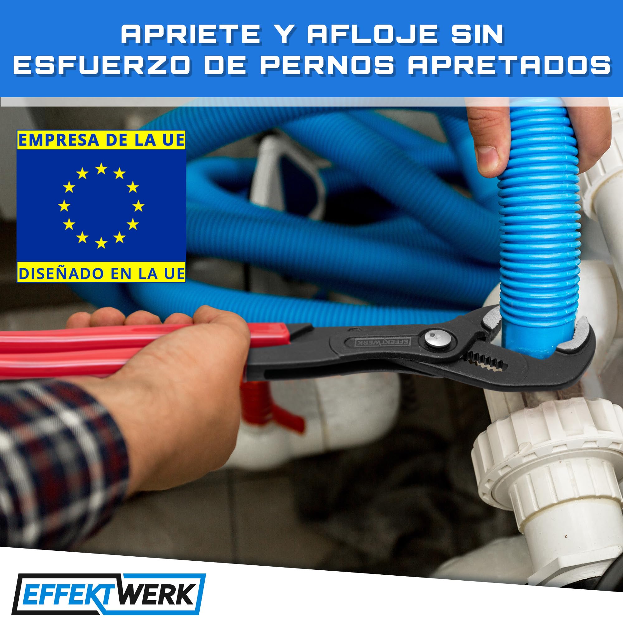 Juego de alicates para bomba de agua de 3 piezas - 18 cm, 25 cm, 30 cm - Llave de fontanero antideslizante, alicates de lengüeta y ranura con mordazas ajustables