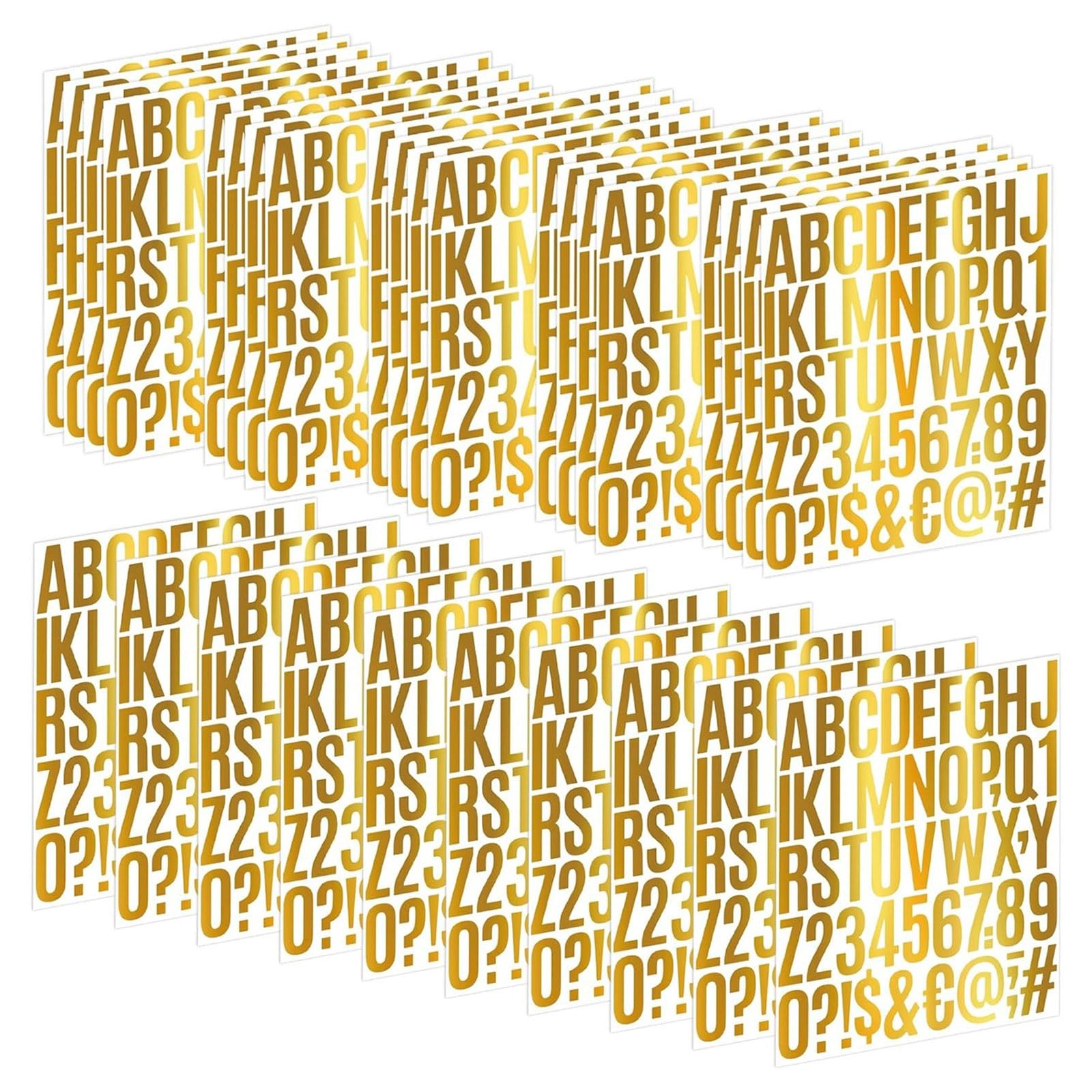 Tfaoys Gold 30Sheets Glittering Letter Number Sticker Glittered Sticker Large Letter For Journal Notebook Scrapbooking