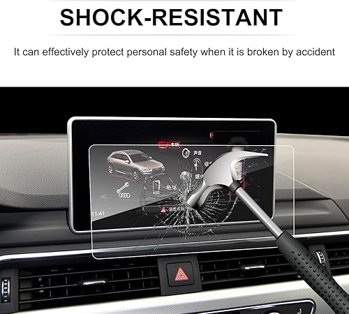 Miniatura 5 de LFOTPP Protector de pantalla de navegación para 2017 2018 2019 Audi A4 B9 A5 Allroad Q5 2 mmi 8.3 pulgadas, vidrio templado dureza 9H coche