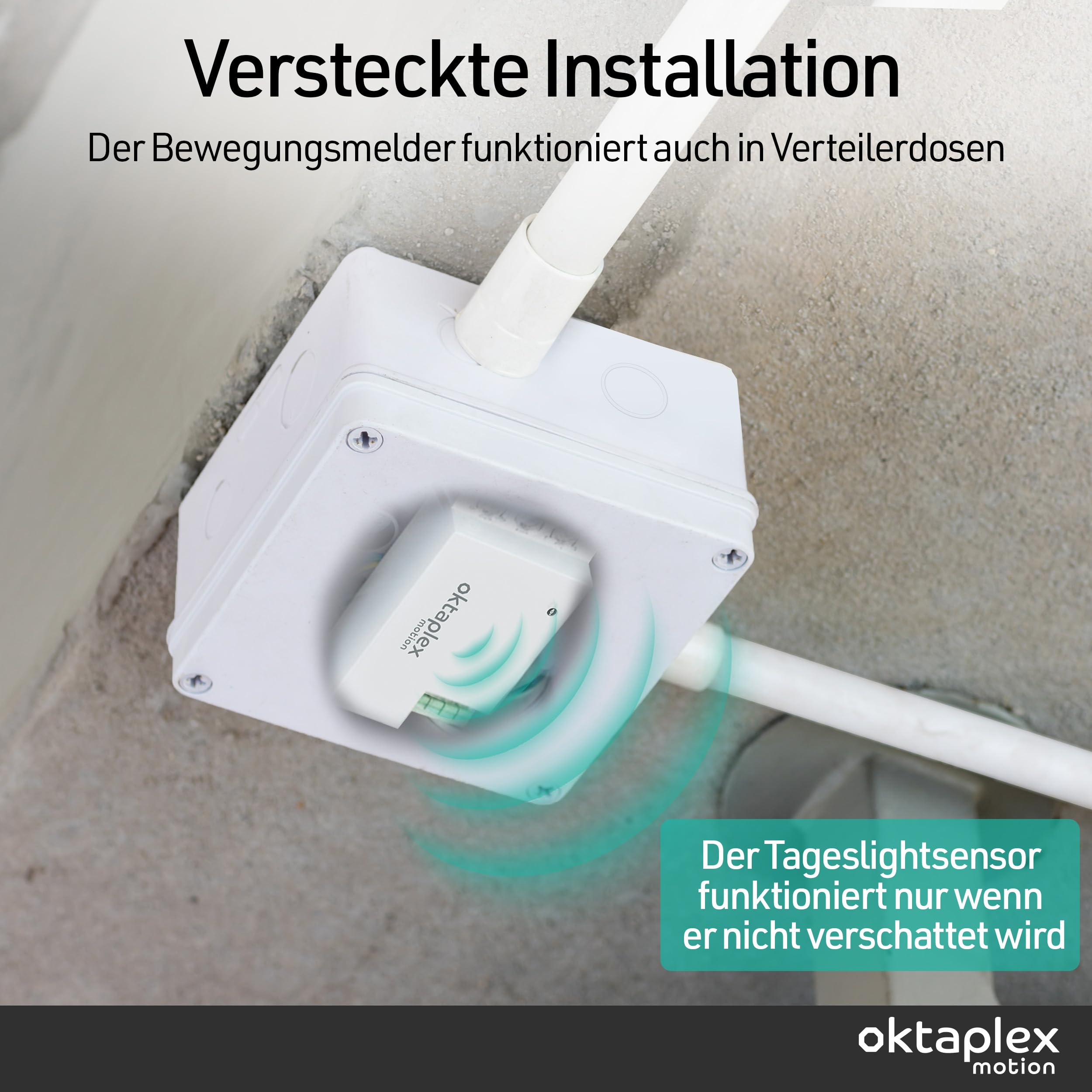 2er Set Oktaplex Amy 24 GHz HF Präsenzmelder weiß | Radar Bewegungsmelder Modul zum Einbau in LED Leuchten - Unsichtbare Lichtsteuerung für Deckenlampen