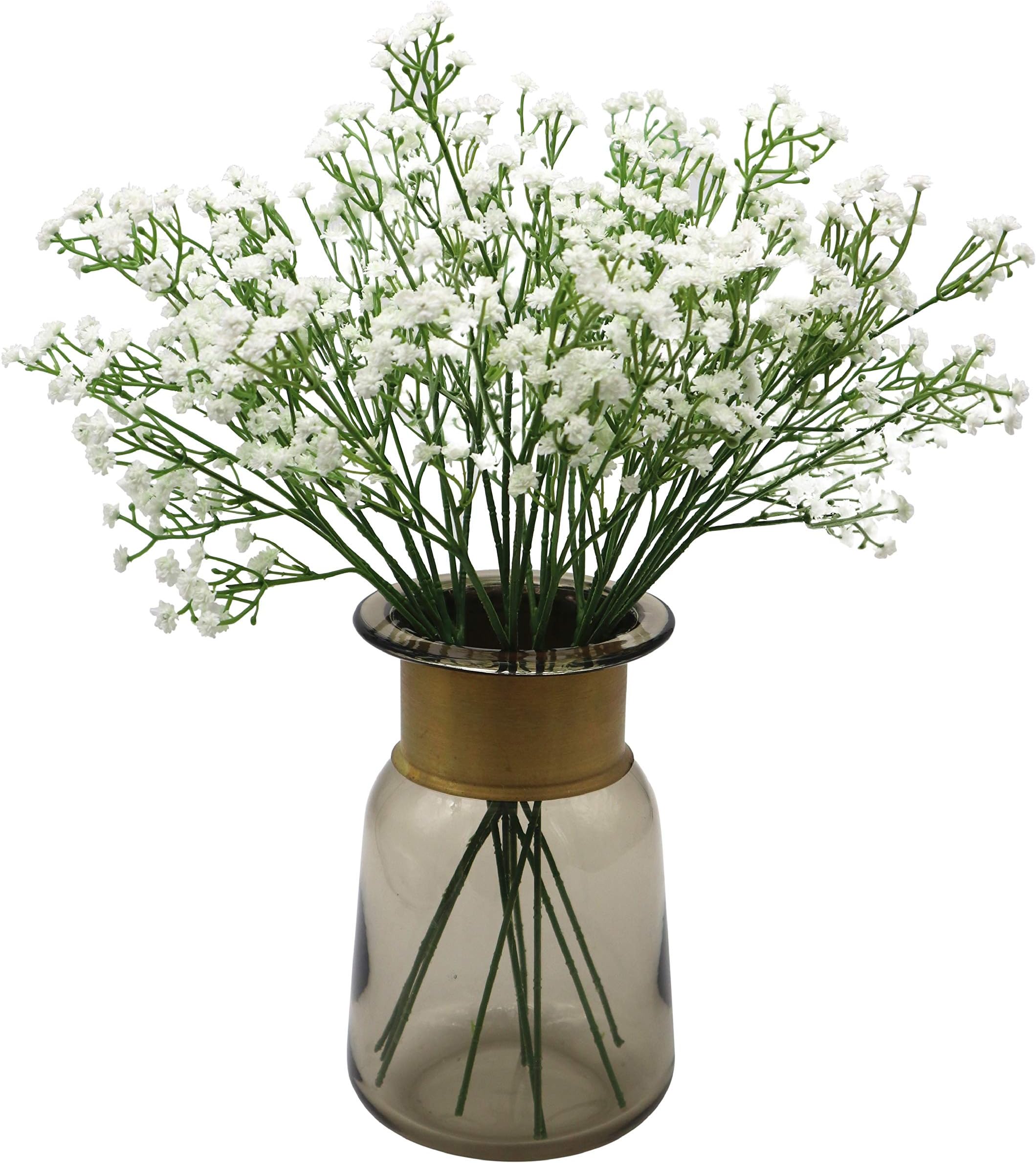 Anatural Artificial Flowers, Fake Flowers Babys Breath Gypsophila Flowers Steam Bouquet for Wedding Party Home Garden Table Centerpieces Decorations 10pcs 15.7 Inches (White)