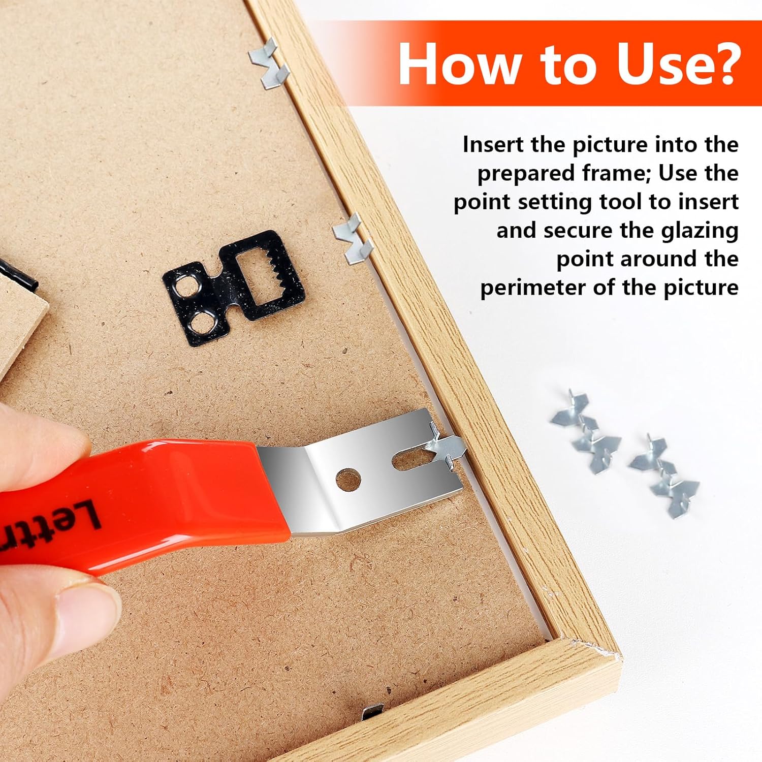 2 Glazier Point Driver, Glazing Push Point Driver Tool with 240 Push Points, Glazier Setting Tool for Framing Glass Picture Cross Stitch (2)