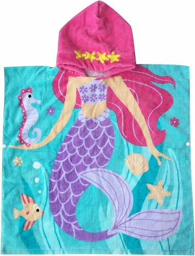Poncho de toalla de baño con capucha de algodón ultrasuave para edades de 0 a 4 años, cubierta de piscina para bebés, capa de playa para niños