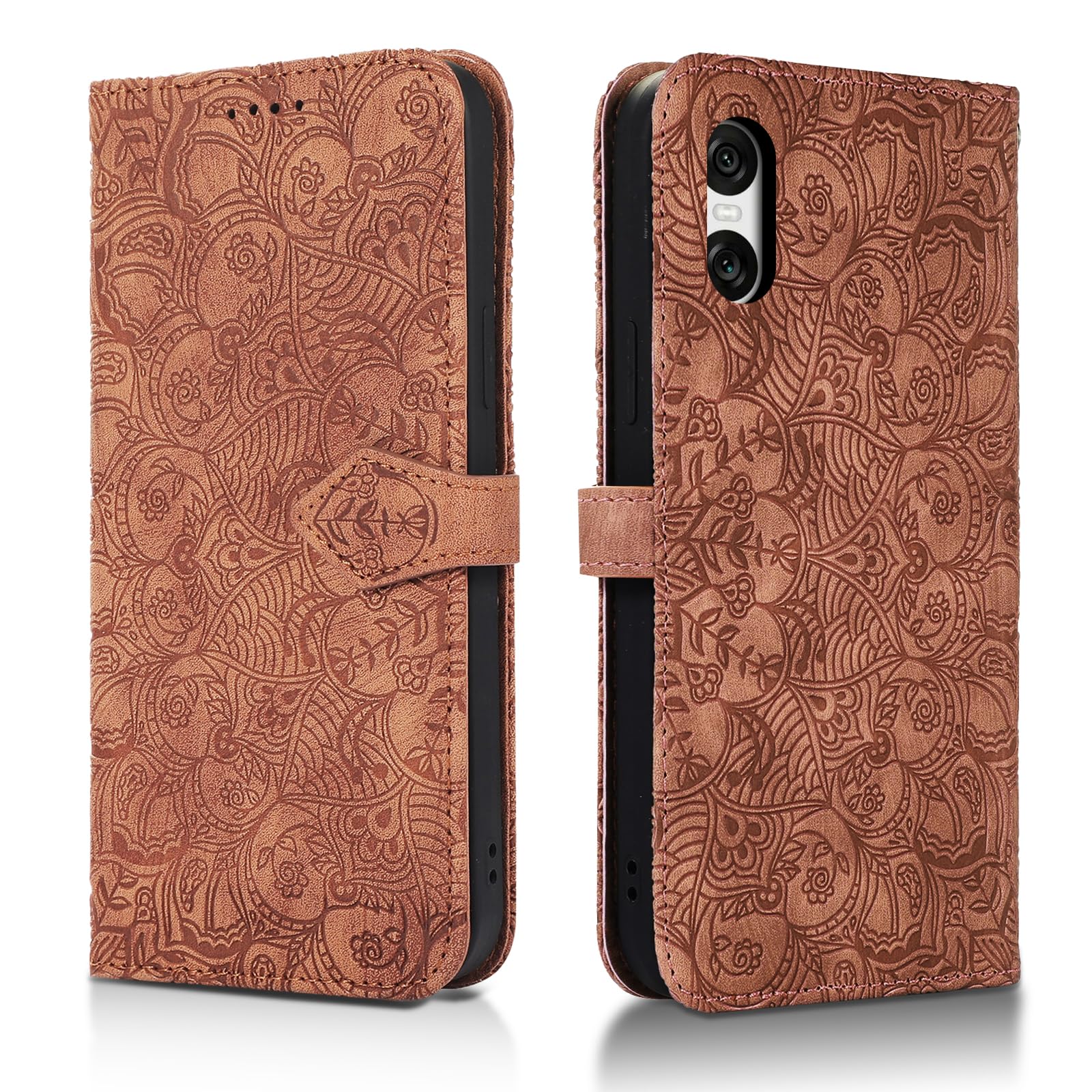 Succtopy Mobile Phone Case for Sony Xperia 10 VI 5G, PU Leather Flip Case with Card Slots and Stand Function