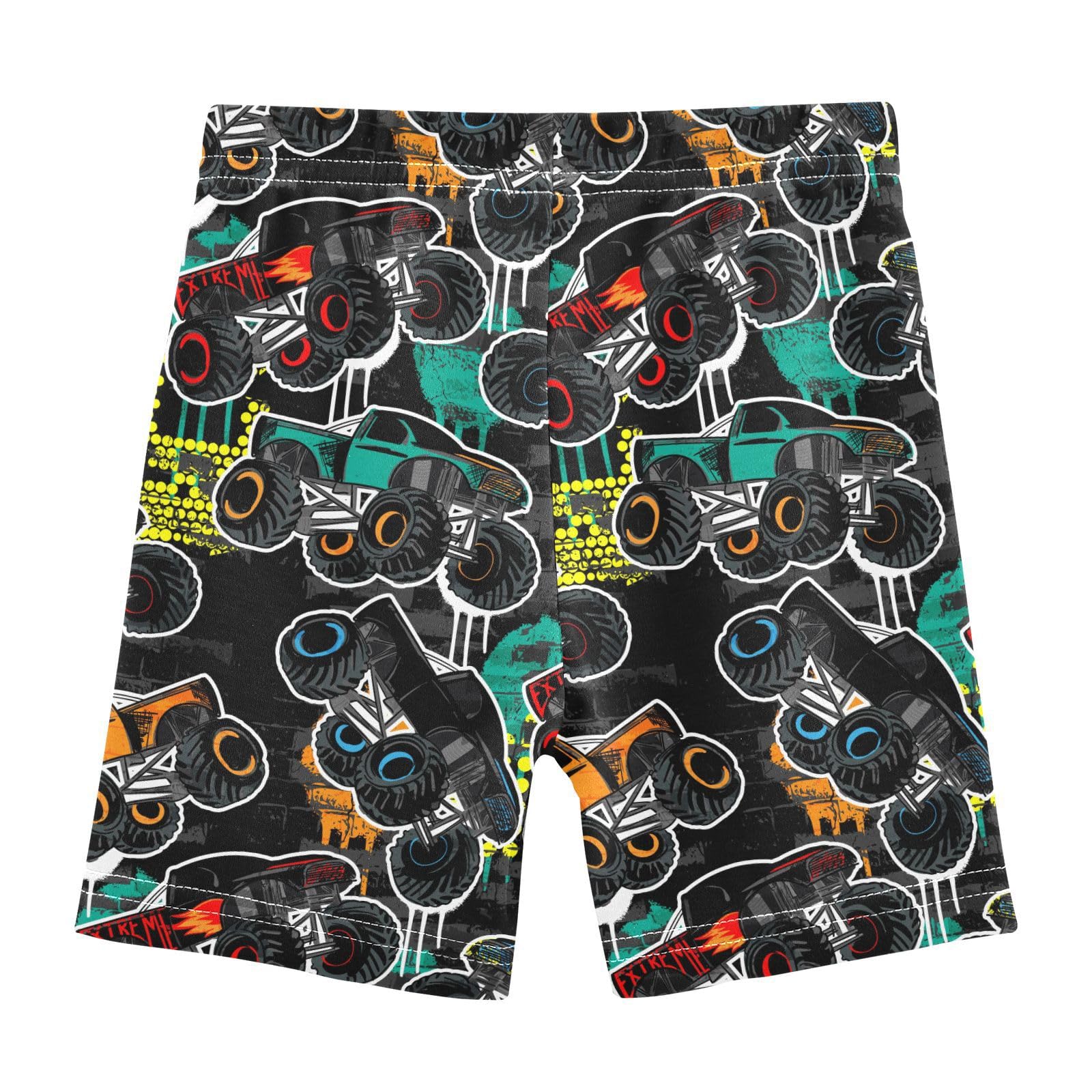 JHKKU Girls Monster Truck Shorts Cotton Cartwheel Bike Kids Biker Under Dress Dance Short Girl Clothes 8Y