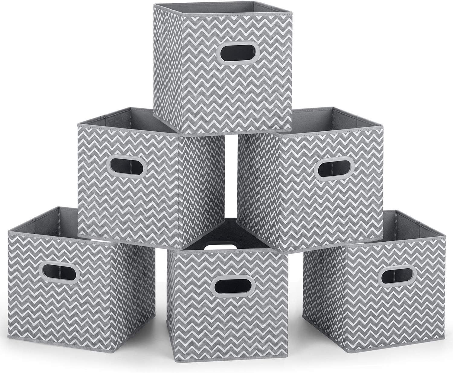 MaidMAX Fabric Storage Box, Set of 6 Foldable Organiser Cubes Basket