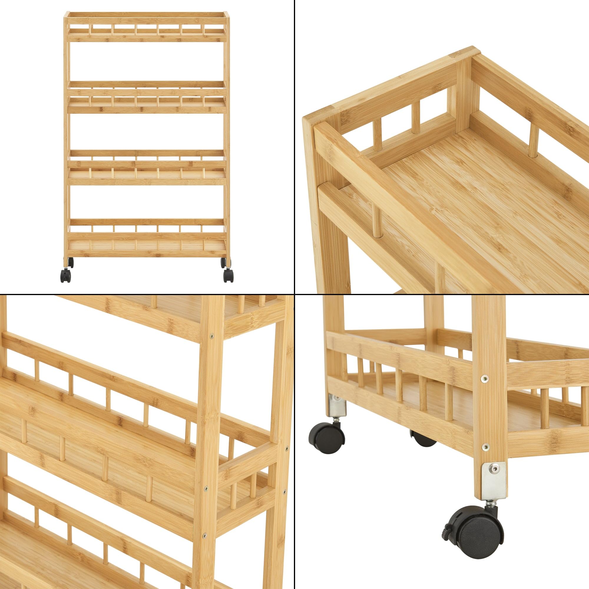 Helloshop26 03_0006795 - Carro de almacenamiento (4 niveles, 96 x 60 x 18 cm)