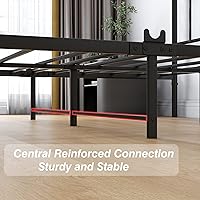 Vista 9 de DUMEE Metal Queen Bed Frame with Headboard and Footboard Farmhouse Platform Bed Frame Queen Size Under Bed Storage No Box Spring Needed, Textured