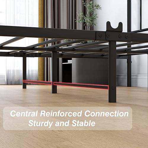 Miniatura 9 de DUMEE Metal Queen Bed Frame with Headboard and Footboard Farmhouse Platform Bed Frame Queen Size Under Bed Storage No Box Spring Needed, Textured