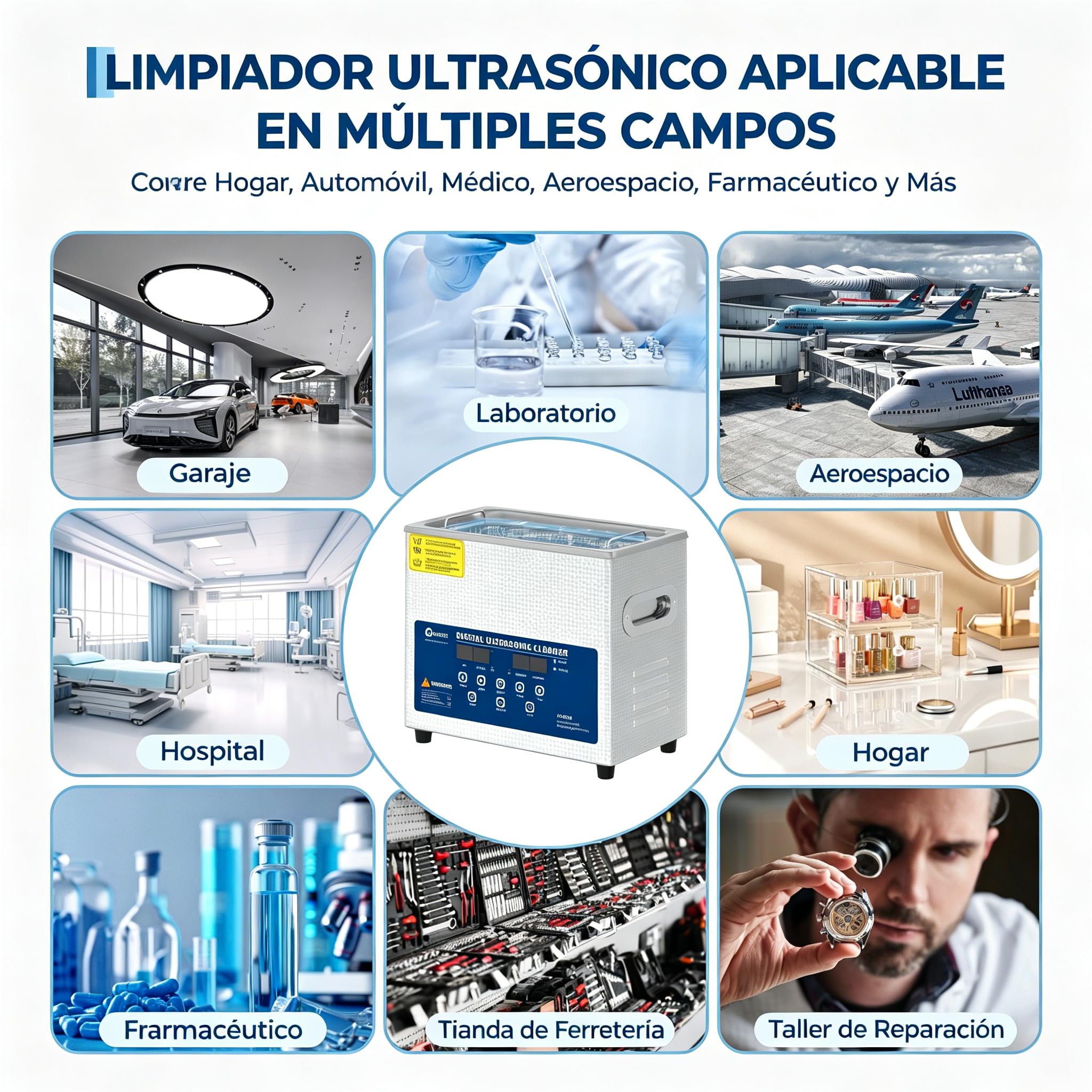 Garvee Limpiador Ultrasónico 30L 40kHz 60W, Máquina de Limpieza por Ultrasonidos en Acero Inoxidable 304, Panel Digital con Temporizador Ajustable 0-30 Min y Cesta para Joyas, Relojes, Gafas y Dental