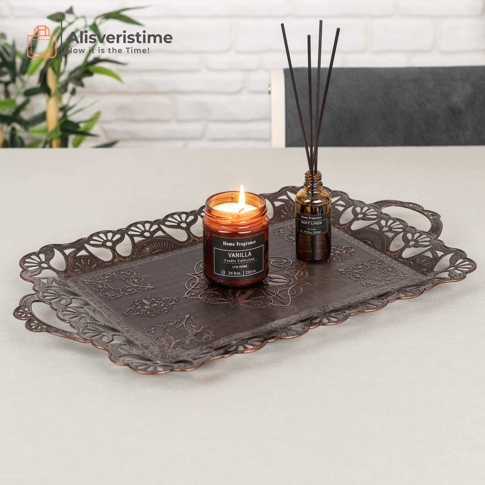 Set vassoio e tazze con piattini da 6, ottomano turco, in argento e in ottone per tè, caffè. Migliore venditore Regno Unito, set C