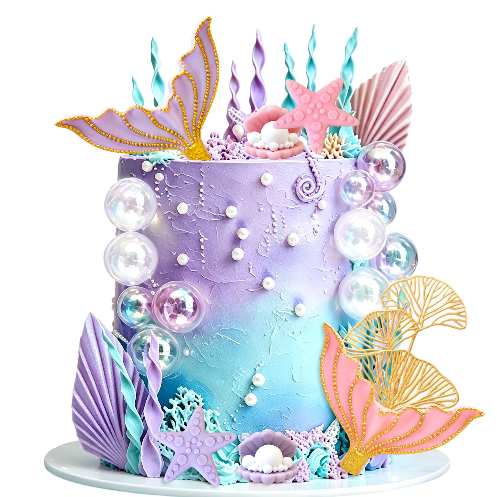 Mermaid Cake Decorations Mermaid Cake Toppers Under the Sea Party Decor