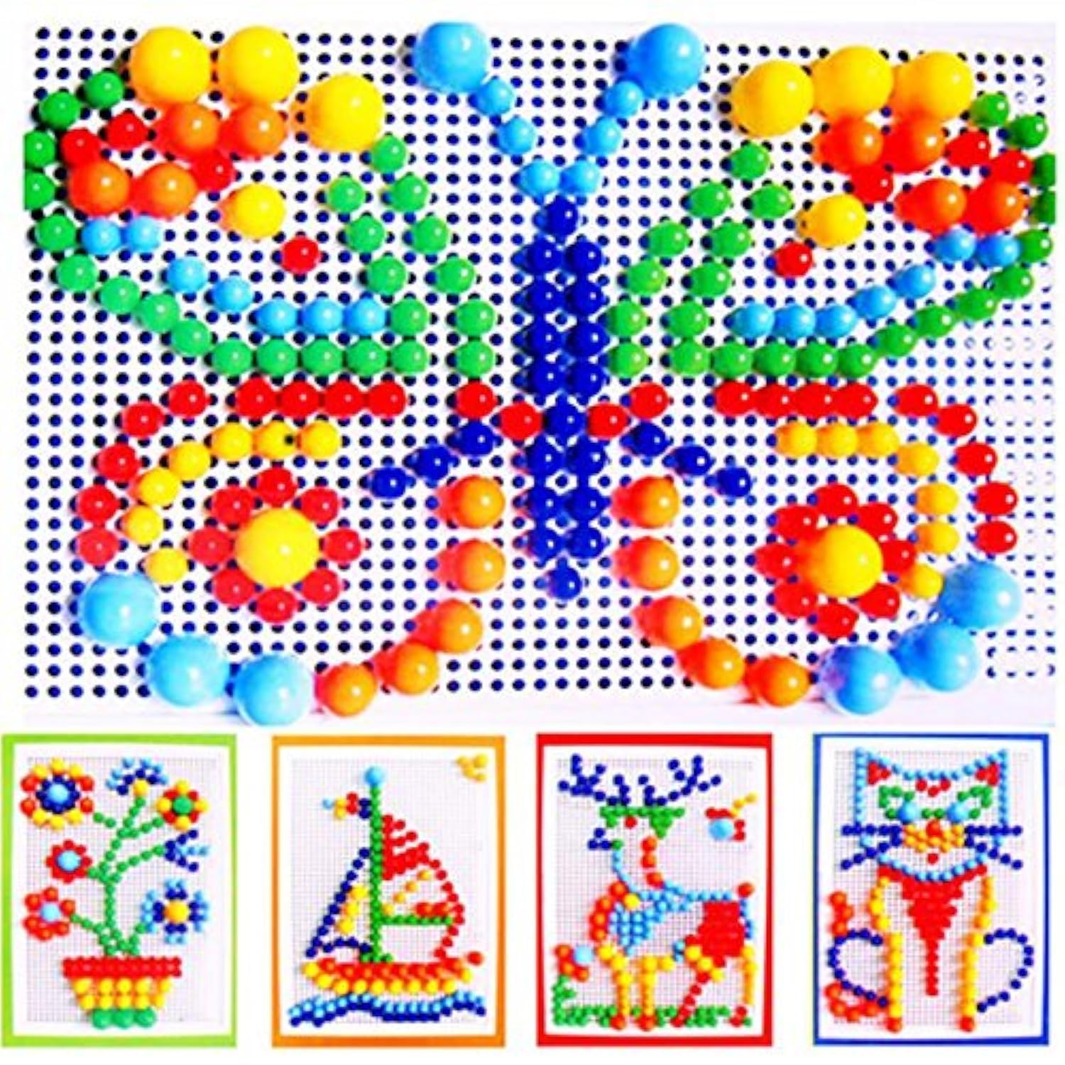 spielzeug nagel Itian 296Pcs Nägel Spiel, Steckmosaikspiel Steckern Kreatives Puzzle