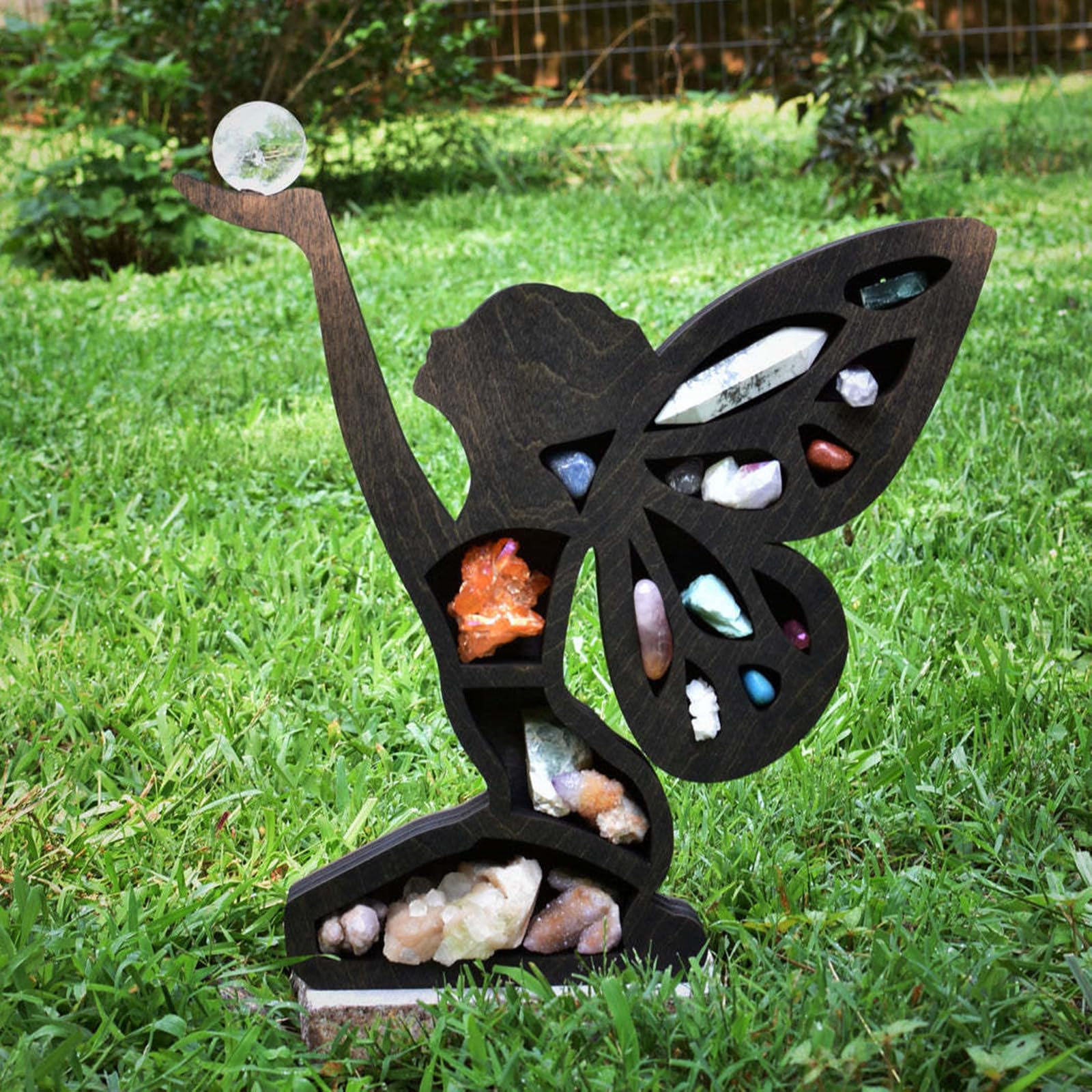 石調のギリシャ風飾り棚 Amazon｜Suiuyum 木製クリスタルストーンシェルフ フェアリー