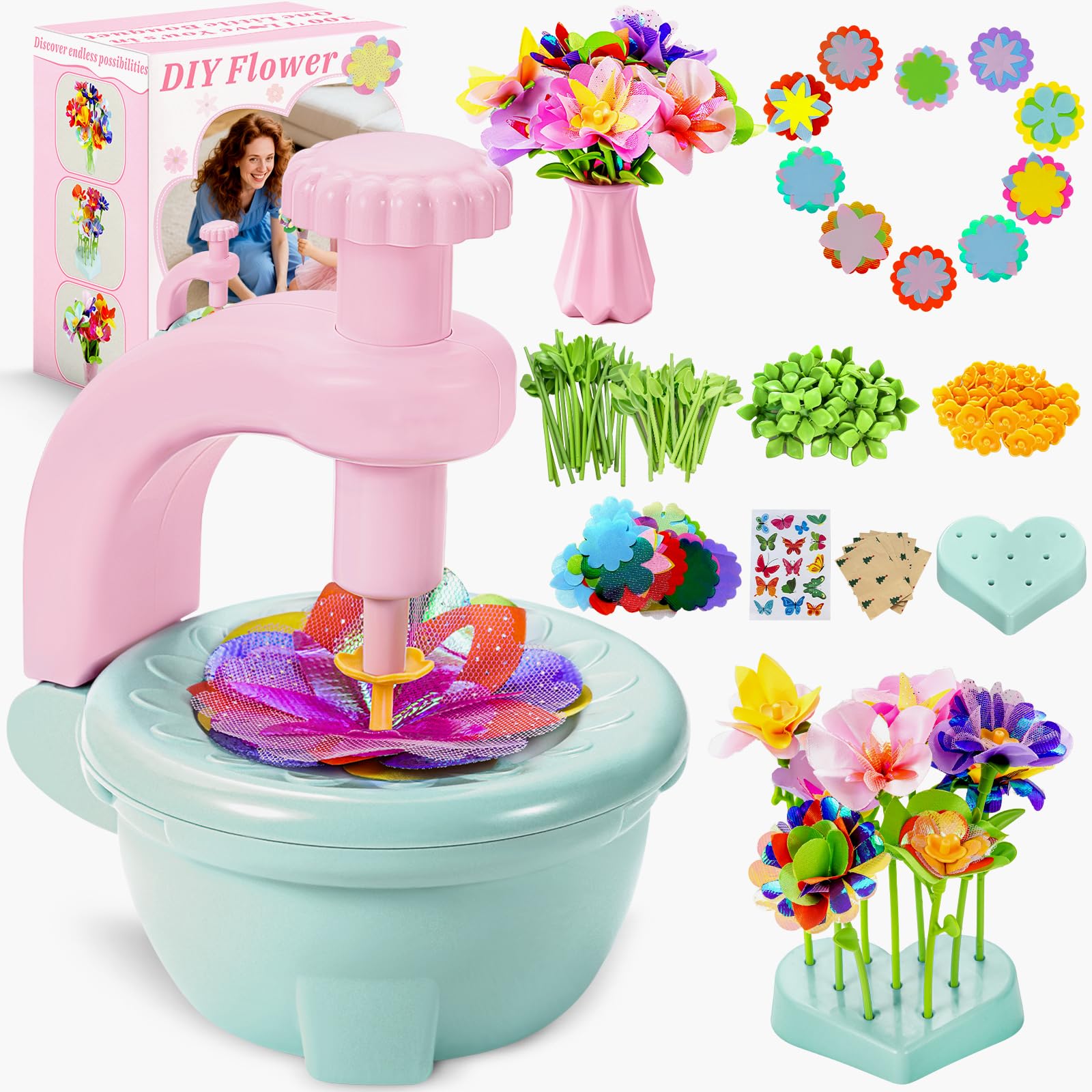 Amazon.com: Loshuer Fabric Flower Bouquets Toys, Flower Making Kit