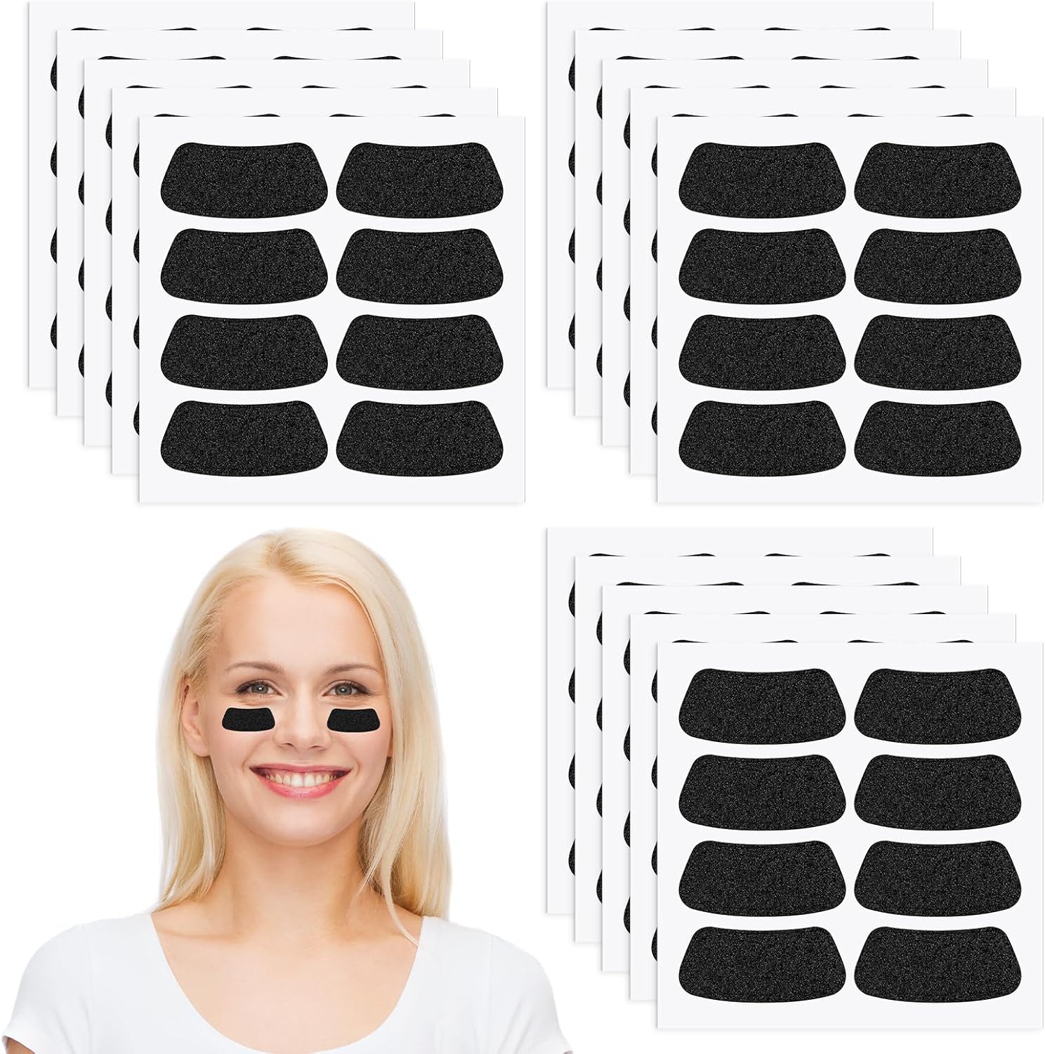 Cholemy 120 Pairs Eye Black Stickers Bulk Baseball Glitter Stickers Football Softball Party Favor Spirit Day Accessories(Glitter,Black1)