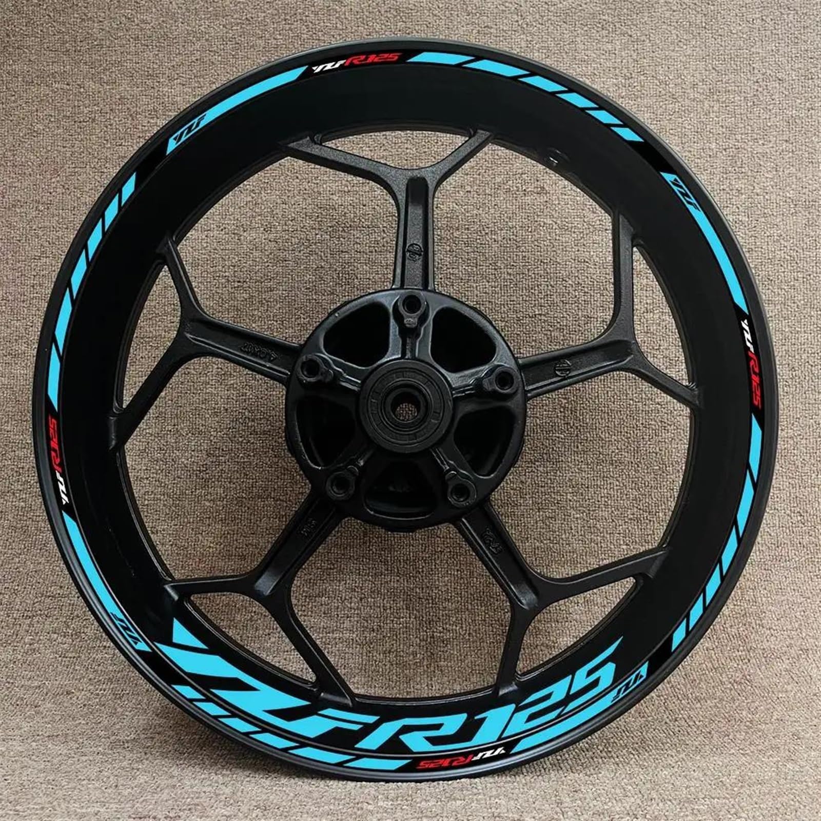 Stickers Motorcycle Wheel Stickers Reflective Rim Motorbike Waterproof Decals for YZF R125 YZFR125(Style 3)