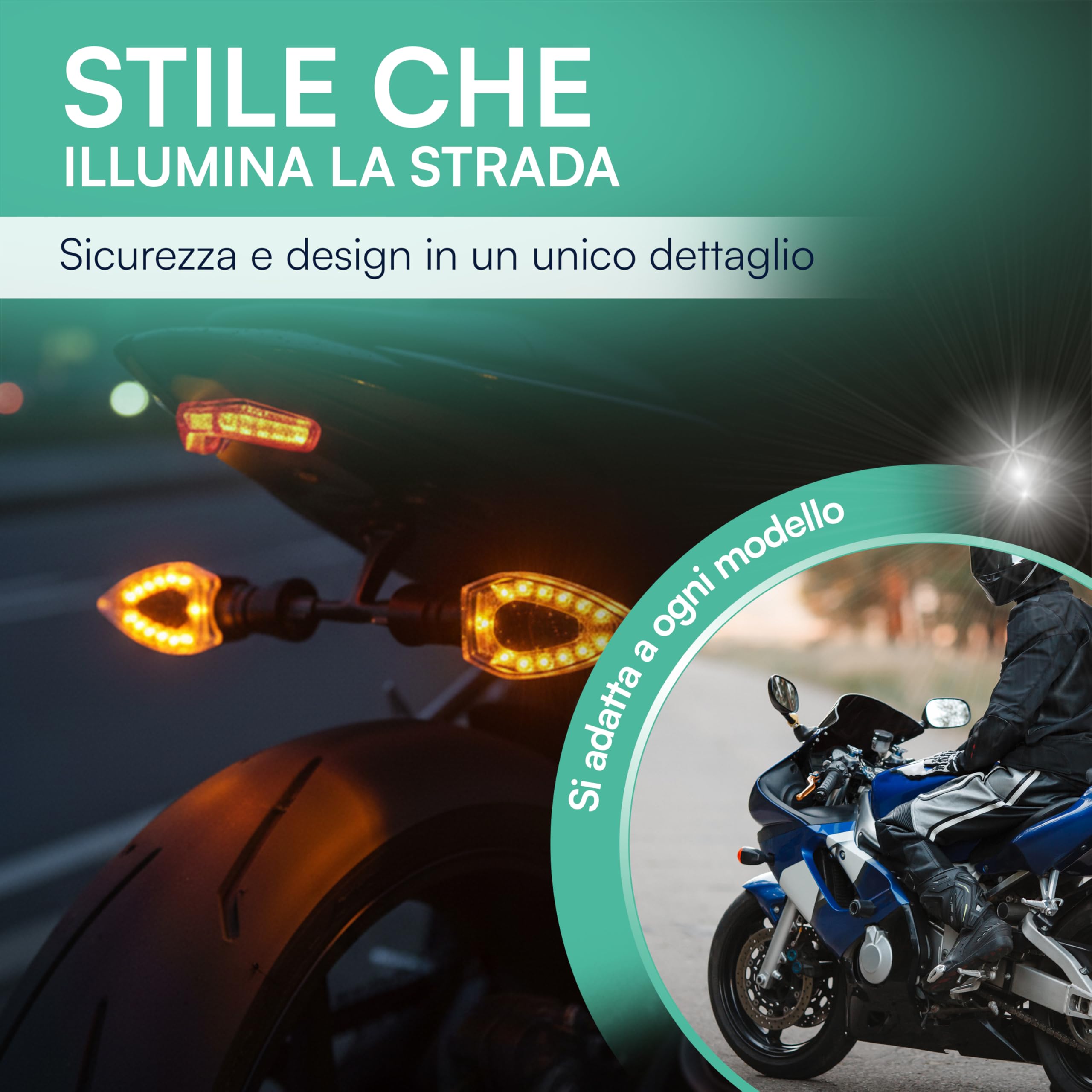 Kit 2 Frecce Moto Omologate 12V Led Universali Impermeabili
