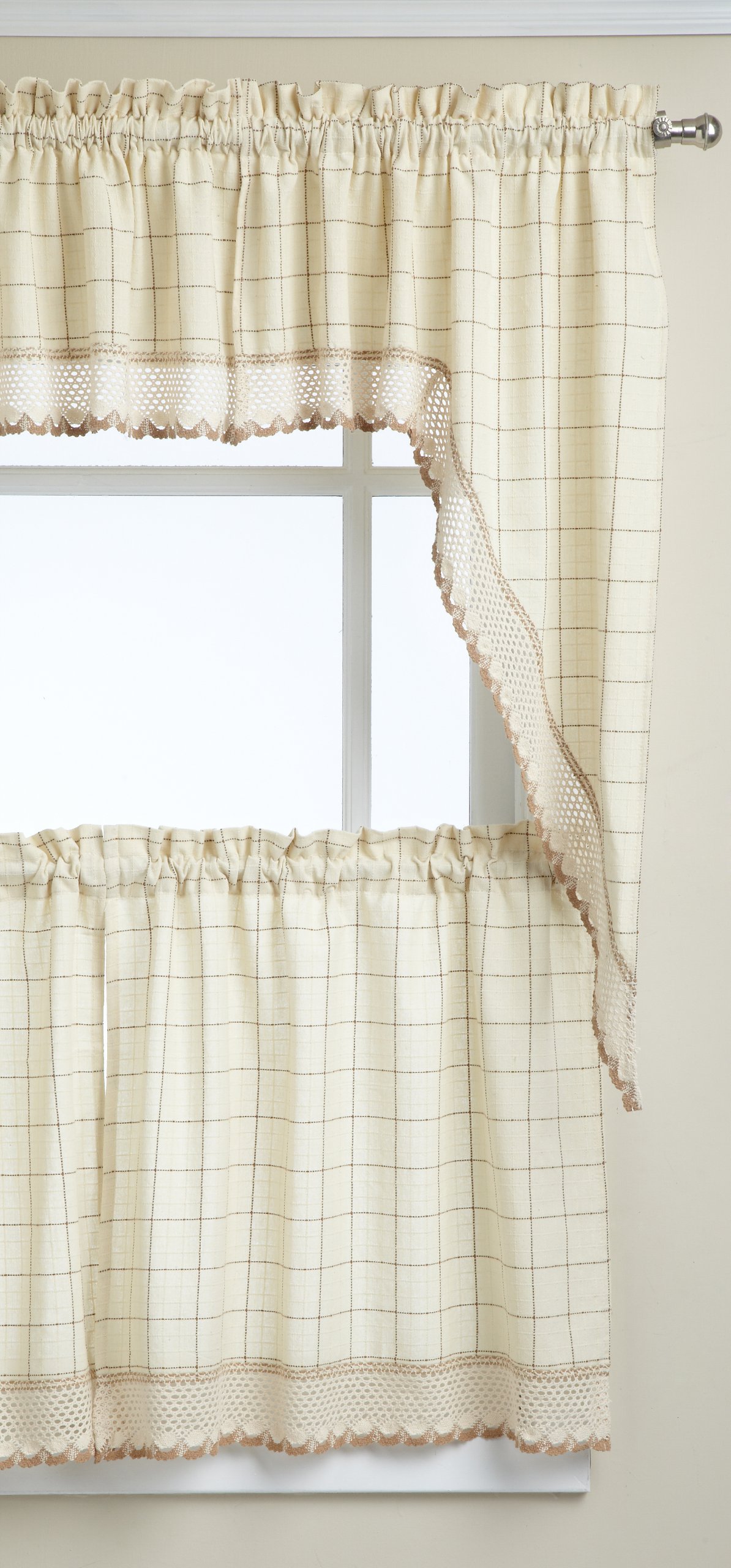Lorraine Home Fashions Adirondack Valance, 60 by 12-Inch, Toast