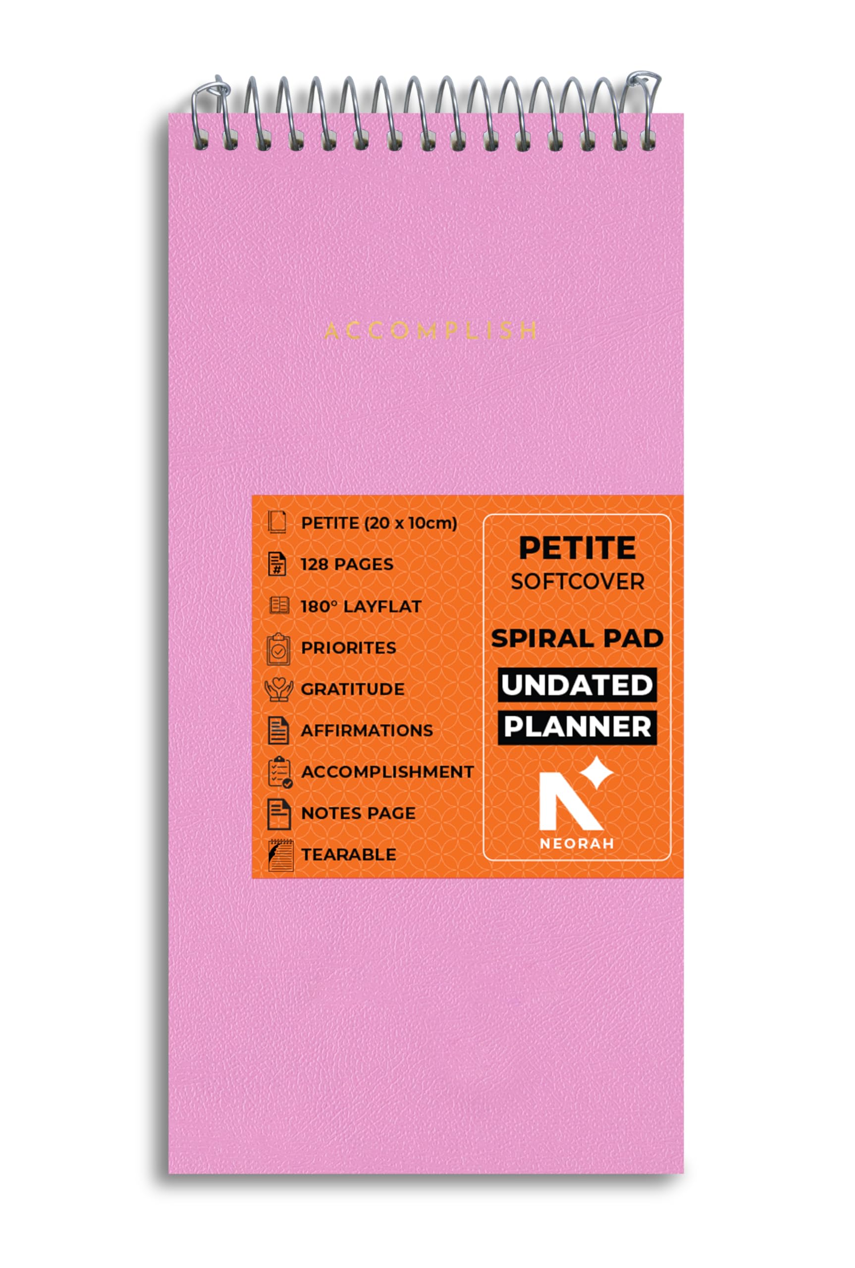Sponsored Ad - NEORAH—PETITE Daily To Do List Pad | 128 Pages | 20.0 x 10.0 cm | Daily + Hourly Split + Notes page | Durable Metal Spiral Desk Notepad + tear off sheets |Journal,Office Work Planner (LAVENDER)