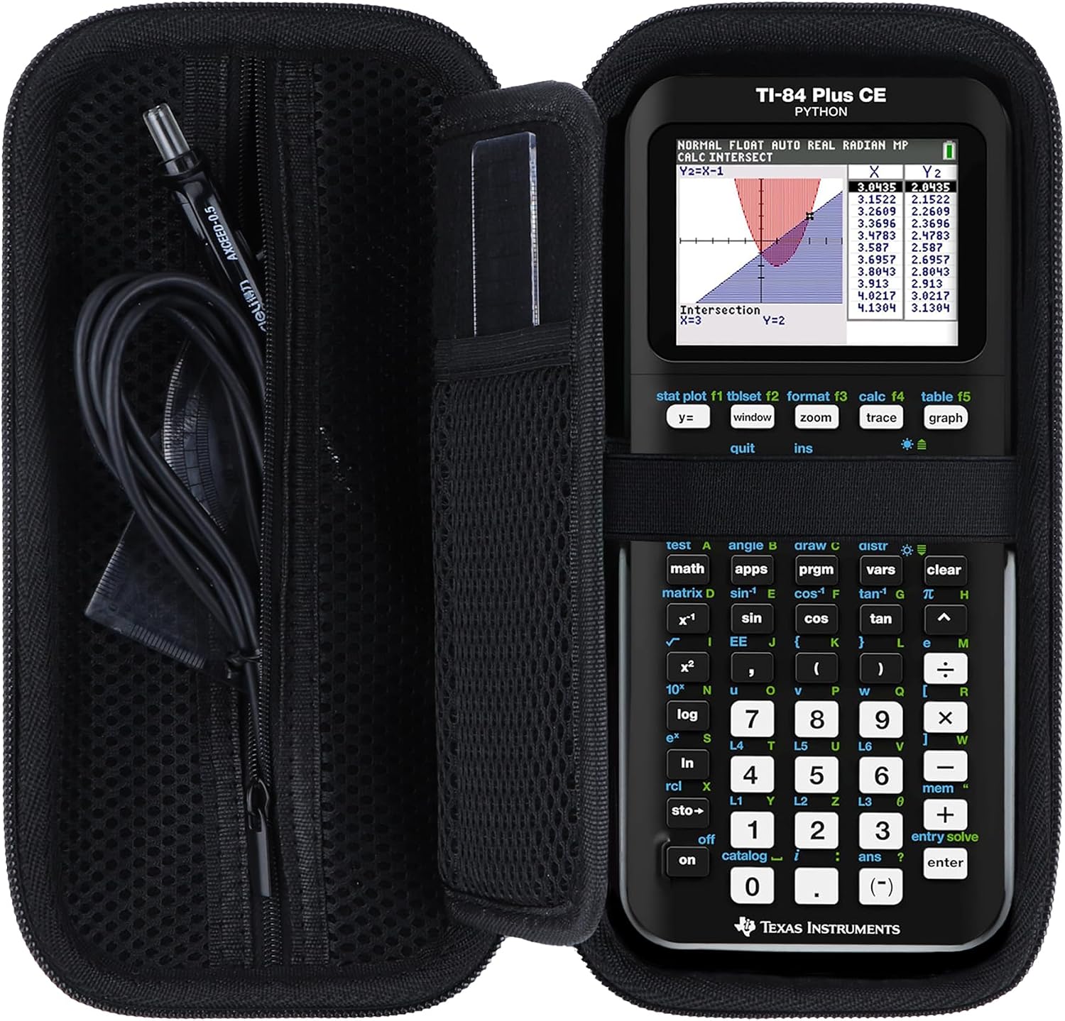 Hard Case Replacement for Texas Instruments TI-84 Plus CE/TI-84 Plus/TI-84 Evo/TI-Nspire CX II CAS/TI-Nspire CX II/TI-83 Plus/TI-89/TI-85/TI-86 Color Graphing Calculator (Black Case)