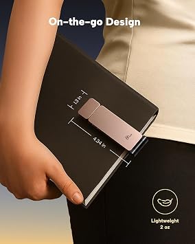 86lux Reading Light, Rechargeable Book Light for Reading in Bed, Ultralight Clip-on LED Bookmark Lamp with 3 Amber Colors & Stepless Dimming for Night Reading for Book Lovers, Kids, Pink Brown&Blue