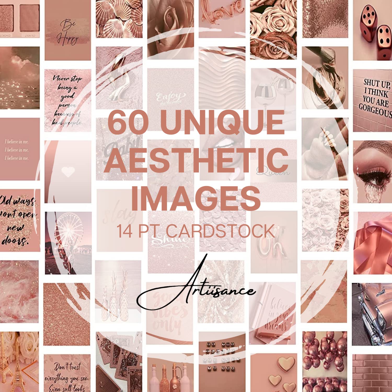 Artiisance Wall Collage Kit Aesthetic Pictures Pink 60 Pcs Set 4 x 6