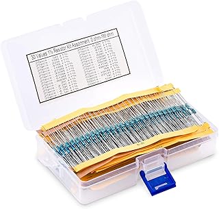 LUTER 850pcs 30 Values Resistor Kit 1% 0 Ohm-1M Ohm 1/4W Metal Film Resistors Assortment with a Plastic Box for DIY, Experiment