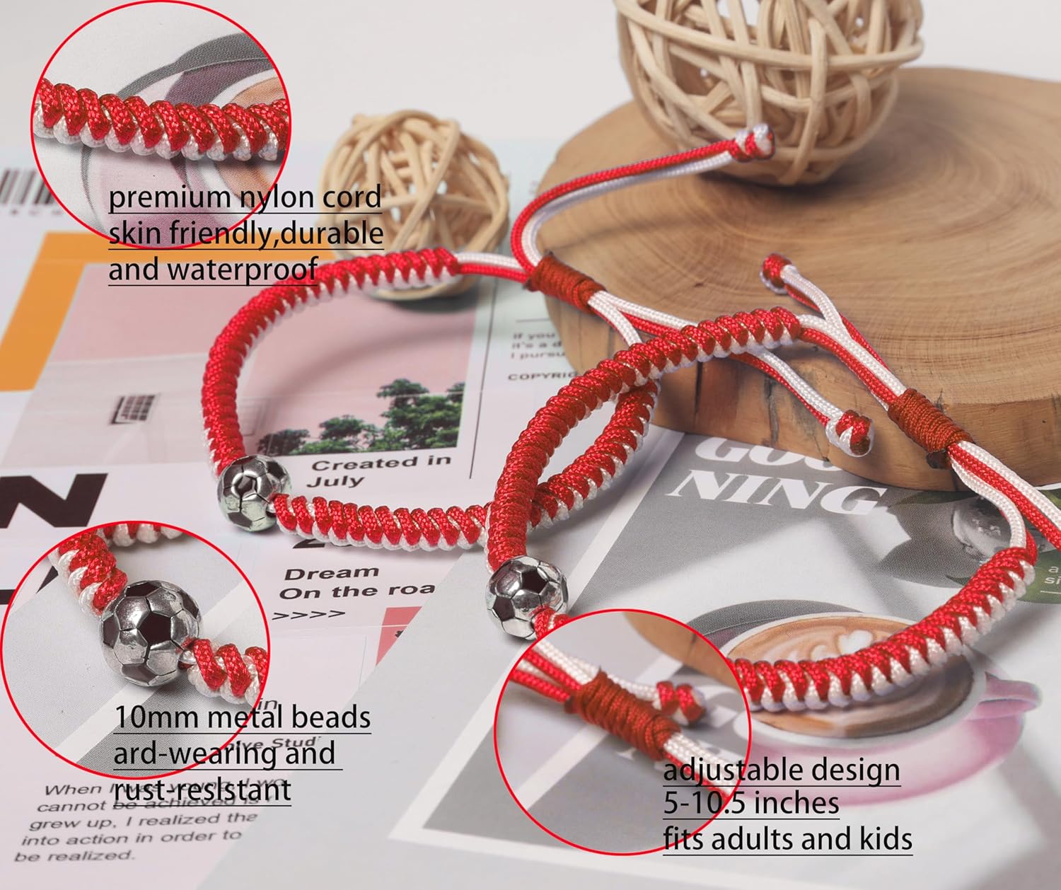 Handmade Soccer Bracelet – Multicolor Adjustable Football Jewelry, Perfect Gifts for Soccer Fans, Coaches, and Players – Ideal for Birthdays, Tournaments, and Team Souvenirs - Image 3