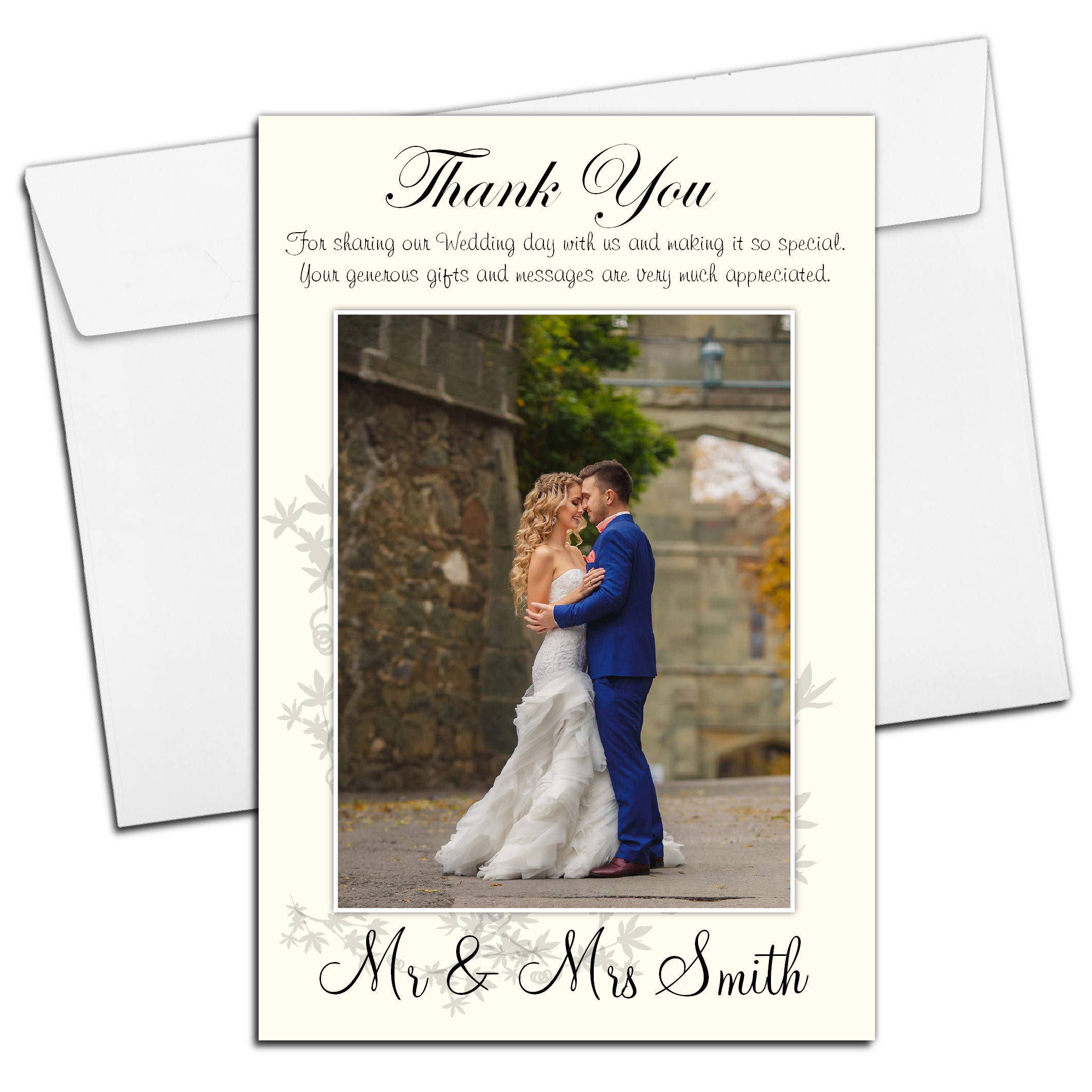 10 Personalised Wedding Thank You Photo Post Cards N46